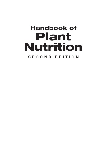 Handbook Of Plant Nutrition 2 Ed Barker Allen V
