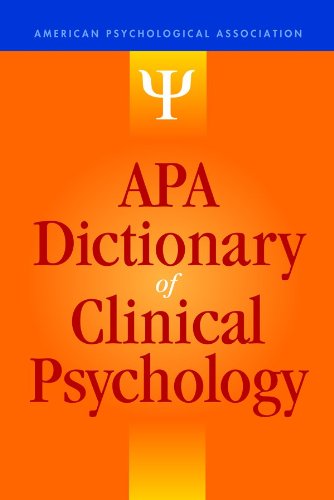 Apa Dictionary Of Clinical Psychology 1st Edition Gary R Van Den Bos
