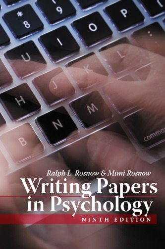 Writing Papers In Psychology 9th Ralph L Rosnow Mimi Rosnow