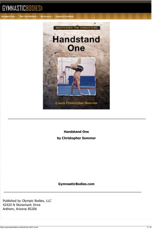 Mastering Gymnastic Strength Training Handstand One Christopher Sommer