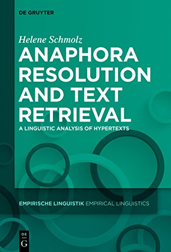 Anaphora Resolution And Text Retrieval Helene Schmolz