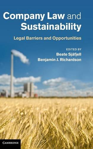 Company Law And Sustainability Legal Barriers And Opportunities Beate Sjfjell