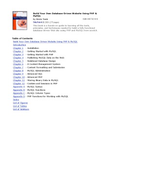 Build Your Own Databasedriven Website Using Php Mysql Kevin Yank