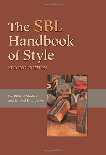 The Sbl Handbook Of Style 2nd Edition Society Of Biblical Literature