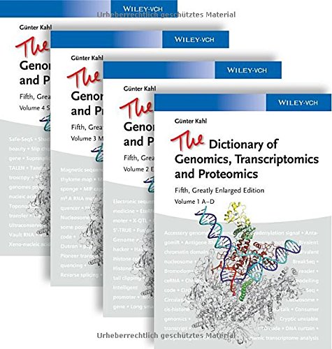 The Dictionary Of Genomics Transcriptomics And Proteomics 5th Edition Guenter Kahl