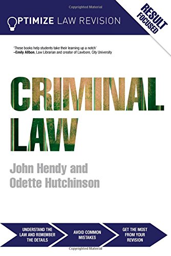 Optimize Criminal Law 1st Edition John Hendy Odette Hutchinson