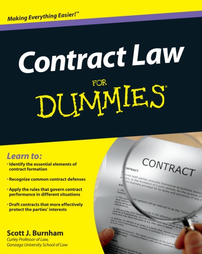 Contract Law For Dummies 1st Edition Scott J Burnham