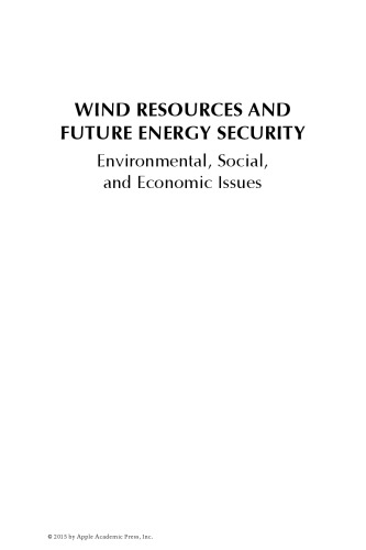 Wind Resources And Future Energy Security Environmental Social And Economic Issues Adaramola