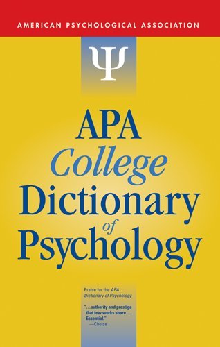 Apa College Dictionary Of Psychology 1st Edition American Pscyhological Association