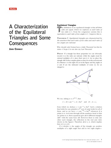 Journal The Mathematical Intelligencer Vol 36 No 2