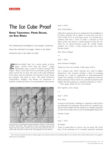 Journal The Mathematical Intelligencer Vol 36 No 4