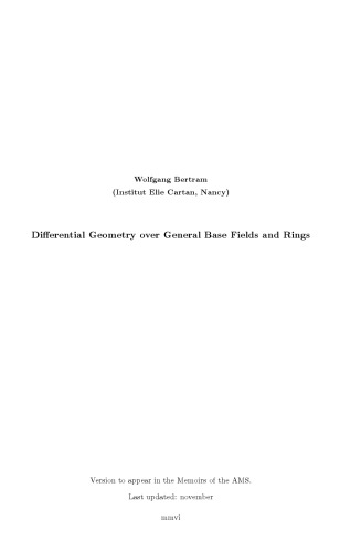 Differential Geometry Lie Groups And Symmetric Spaces Over General Base Fields And Rings Bertram