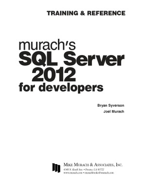 Murachs Sql Server 2012 For Developers Bryan Syverson Joel Murach