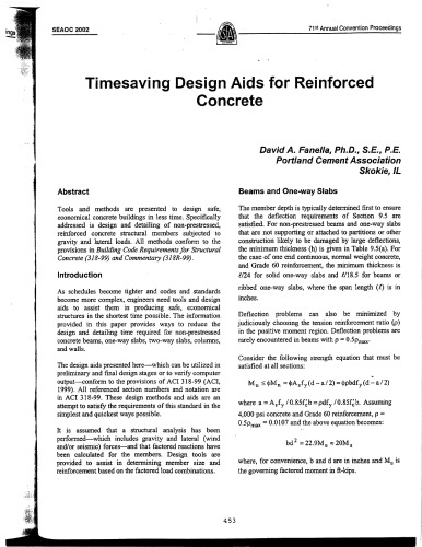 Article Timesaving Design Aids For Reinforced Concrete David A Fanella