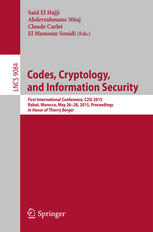 Codes Cryptology And Information Security First International Conference C2si 2015 Rabat Morocco May 2628 2015 Proceedings In Honor Of Thierry Berger 1st Edition Said El Hajji