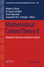 Mathematical Control Theory Ii Behavioral Systems And Robust Control 1st Edition Madhu N Belur