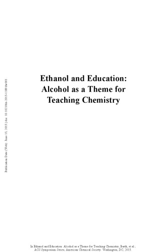 Ethanol And Education Alcohol As A Theme For Teaching Chemistry Barth