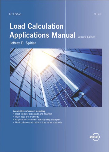 Load Calculation Applications Manual Second Edition Ip Edition Spitler