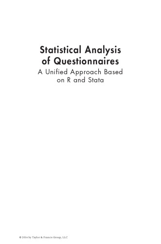 Statistical Analysis Of Questionnaires A Unified Approach Based On R And Stata Bacci