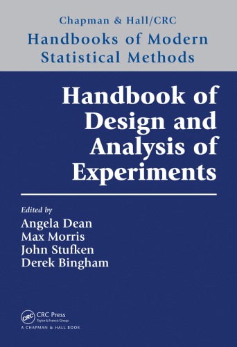 Handbook Of Design And Analysis Of Experiments Bingham Derek Dean