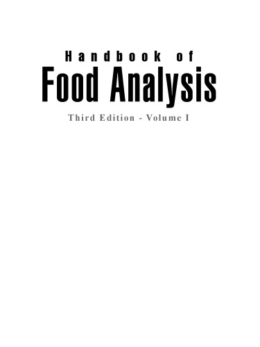 Handbook Of Food Analysis Third Edition Two Volume Set 3rd Ed Leo Ml Nollet