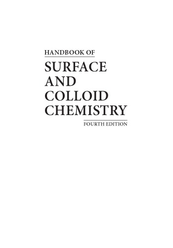 Handbook Of Surface And Colloid Chemistry Fourth Edition Birdi
