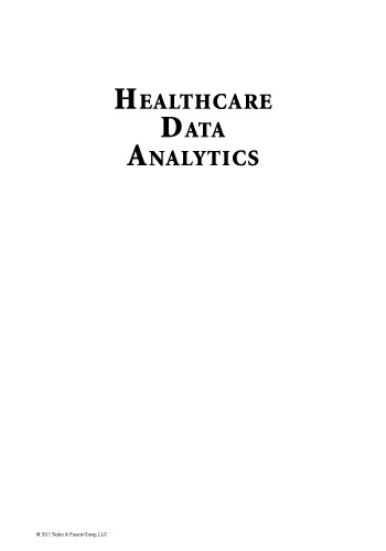 Healthcare Data Analytics Aggarwal Charu C Reddy Chandan K