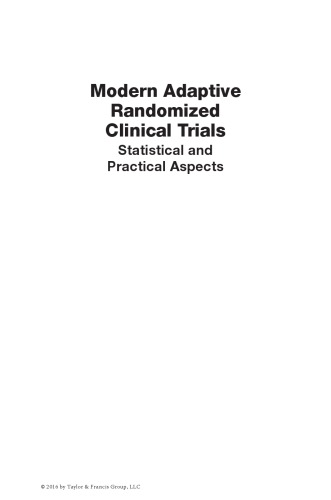 Modern Adaptive Randomized Clinical Trials Statistical And Practical Aspects Sverdlov