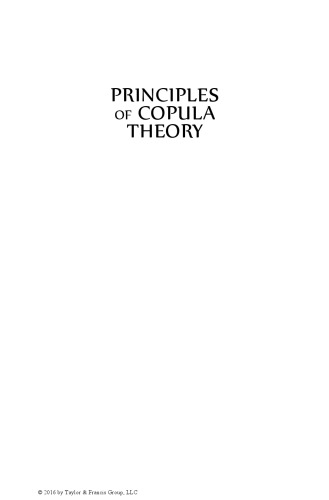 Principles Of Copula Theory Durante Fabrizio Sempi Carlo