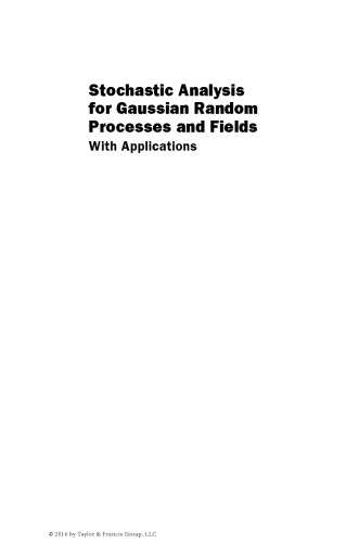 Stochastic Analysis For Gaussian Random Processes And Fields With Applications Gawarecki