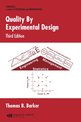 Quality By Experimental Design 3rd Edition 3rd Ed Barker Thomas B