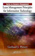 Lean Management Principles For Information Technology Plenert