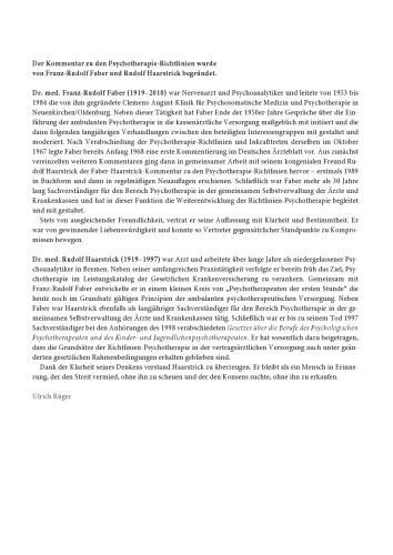 Faberhaarstrick Kommentar Psychotherapierichtlinien Dahm Anas Dieckmann
