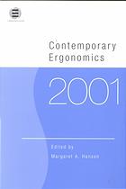Contemporary Ergonomics 2001 Hanson M A