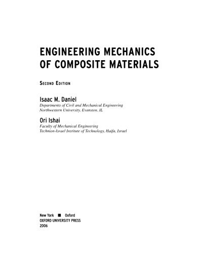 Engineering Mechanics Of Composite Materials 2nd Isaac M Daniel