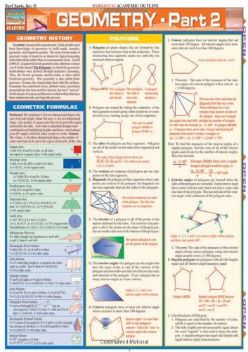 Geometry Part 2 Barcharts Quickstudy 1st Edition Inc Barcharts