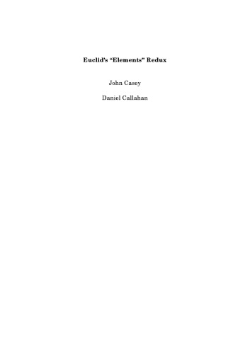 Euclids Elements Redux Version 2015148 John Casey