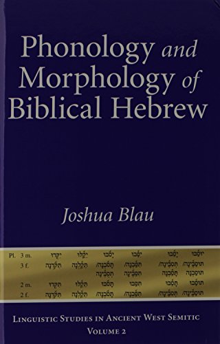 Phonology And Morphology Of Biblical Hebrew An Introduction Joshua Blau