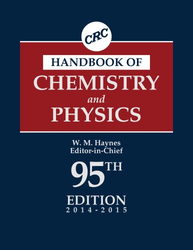 Crc Handbook Of Chemistry And Physics 95th Edition William M Haynes