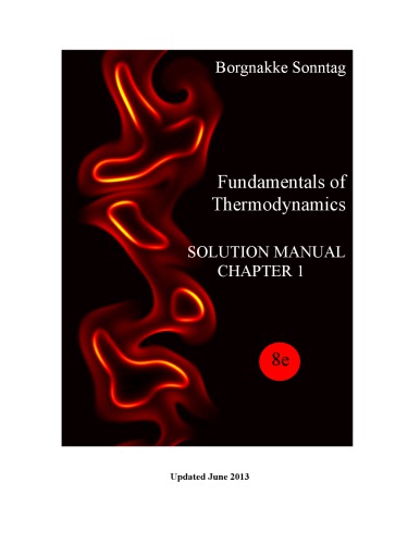 Fundamentals Of Thermodynamics 8th Edition Solution Manual 8th Claus Borgnakke
