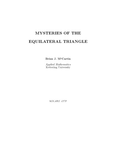 Mysteries Of The Equilateral Triangle Mccartin Brian J