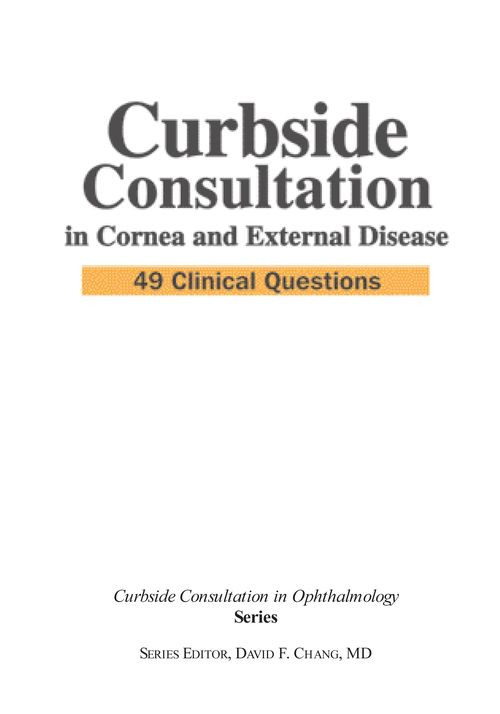 Curbside Consultation In Cornea And External Disease Francis W Price