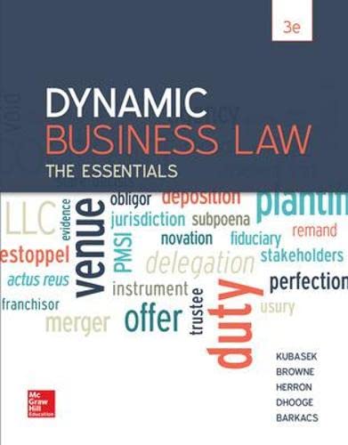 Dynamic Business Law Nancy Kubasek Et Al