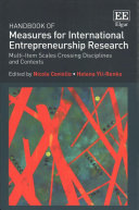 Handbook Of Measures For International Entrepreneurship Research Multiitem Scales Crossing Disciplines And Contexts Nicole Coviello