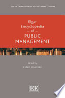 Elgar Encyclopedia Of Public Management Schedler Kuno