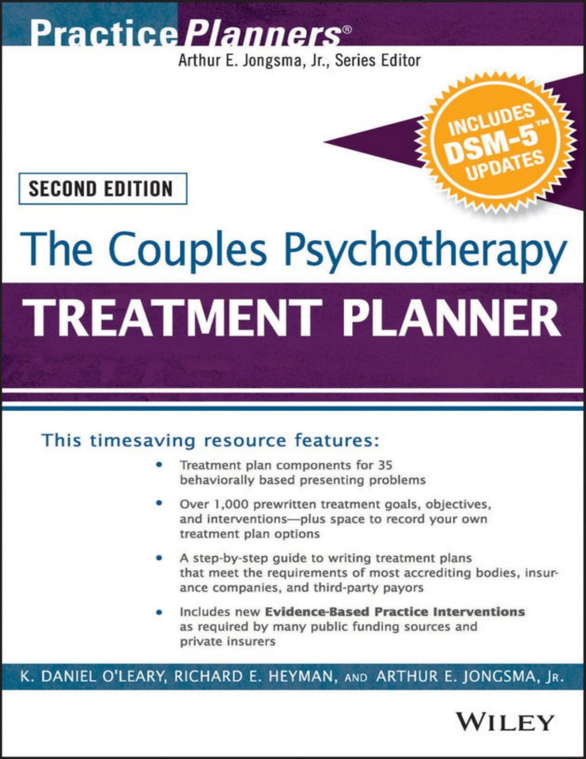 The Couples Psychotherapy Treatment Planner With Dsm5 Updates 2nd Edition K Daniel Oleary
