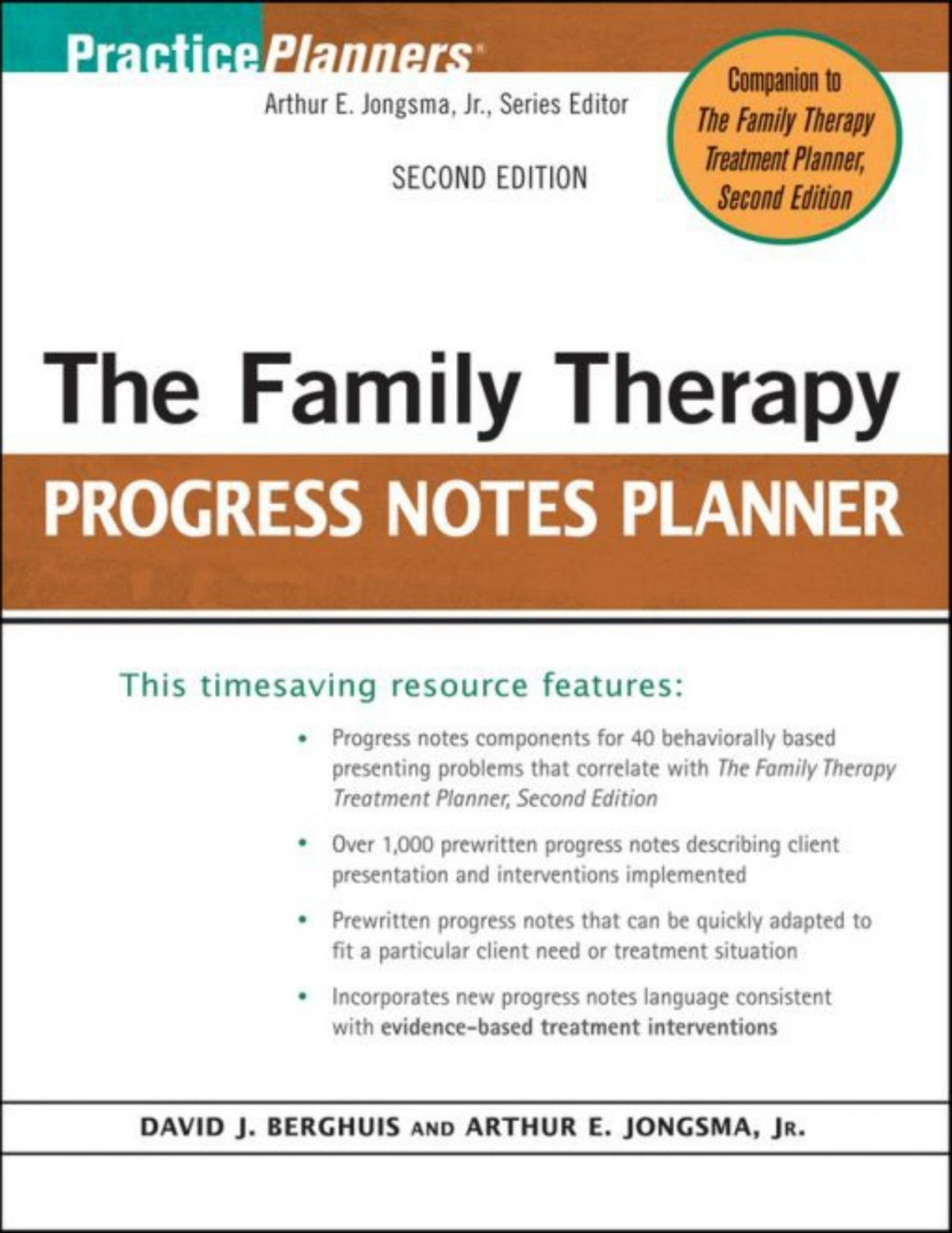 The Family Therapy Progress Notes Planner David J Berghuis Arthur E Jongsma Arthur E Jongsma