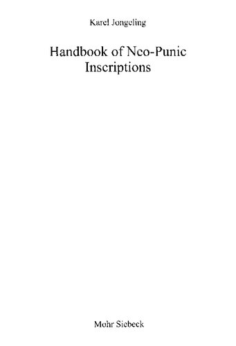 Handbook Of Neopunic Inscriptions Karel Jongeling