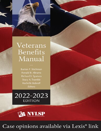Veterans Benefits Manual 20222023 Barton F Stichman Ronald B Abrams