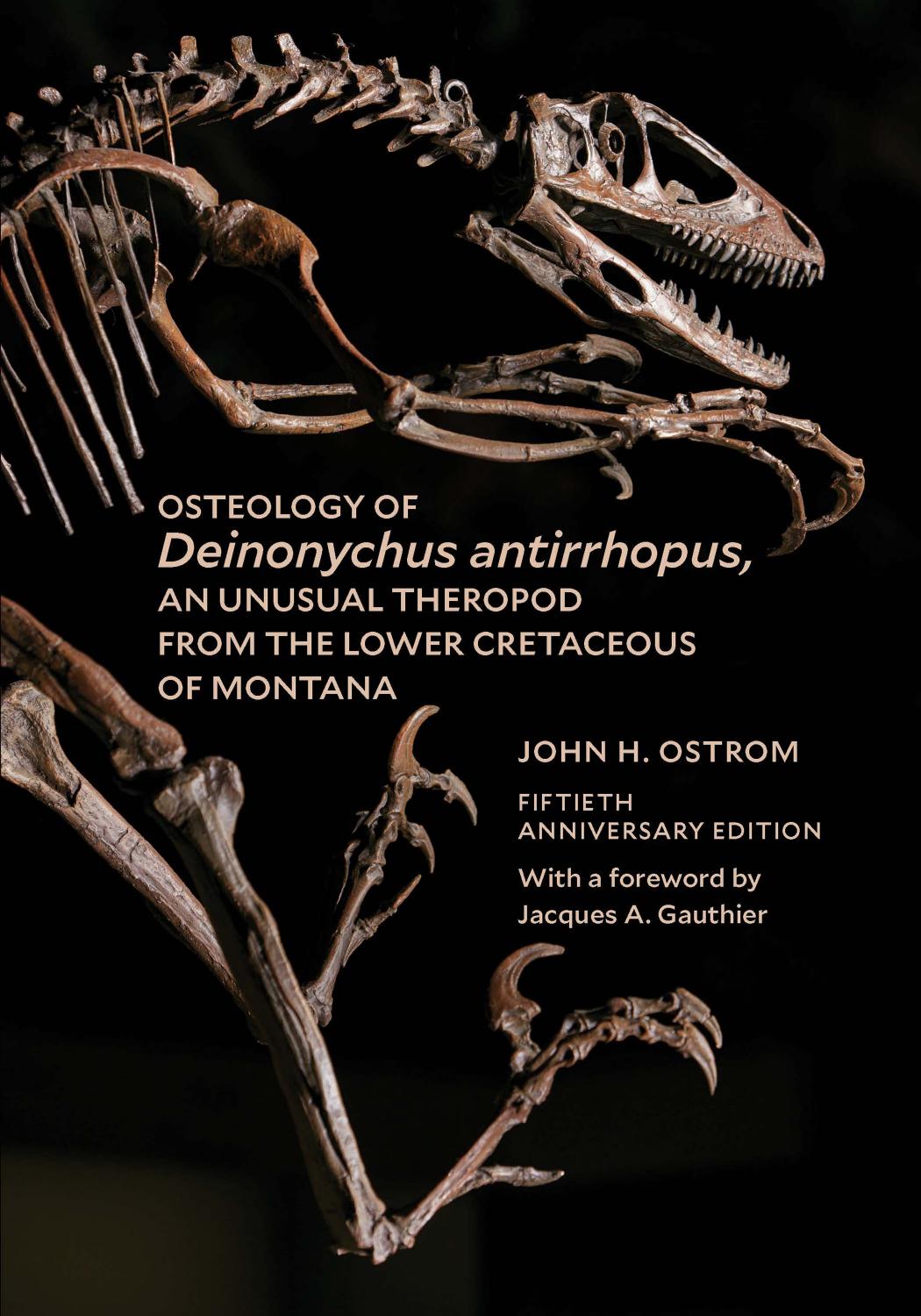 Osteology Of Deinonychus Antirrhopus An Unusual Theropod From The Lower Cretaceous Of Montana John H Ostrom